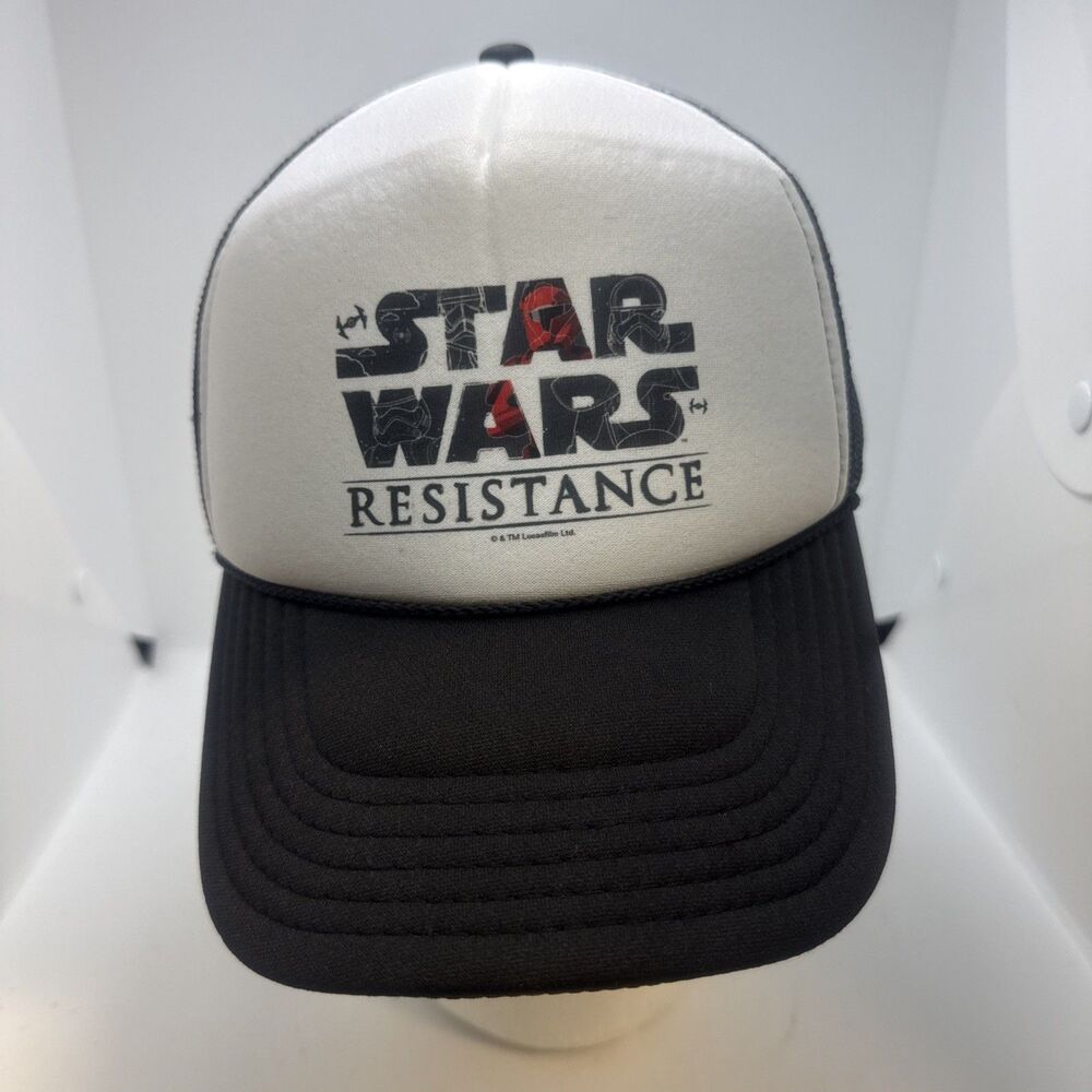VTG Star Wars Resistance Trucker Hat Disney Lucasfilm Snapback Cap Mesh White